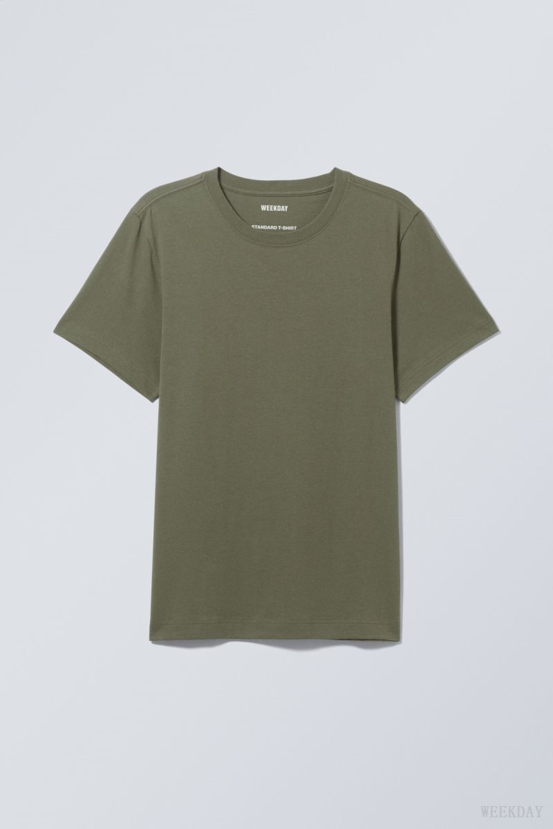 Khaki Weekday Standard Midweight T-shirt | BKRH5009