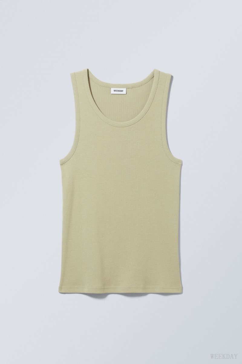 Khaki Weekday Standard Tank Top | IJJD1037