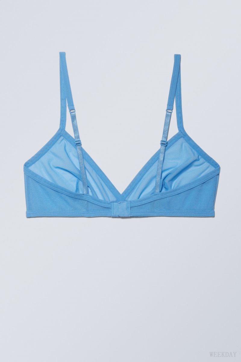 Light Blue Weekday Bonnie Mesh Triangle Bralette Bralette | KARF6479