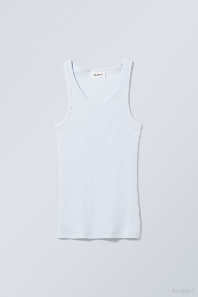 Light Blue Weekday Close Fitted Tank Top | TSGV1414