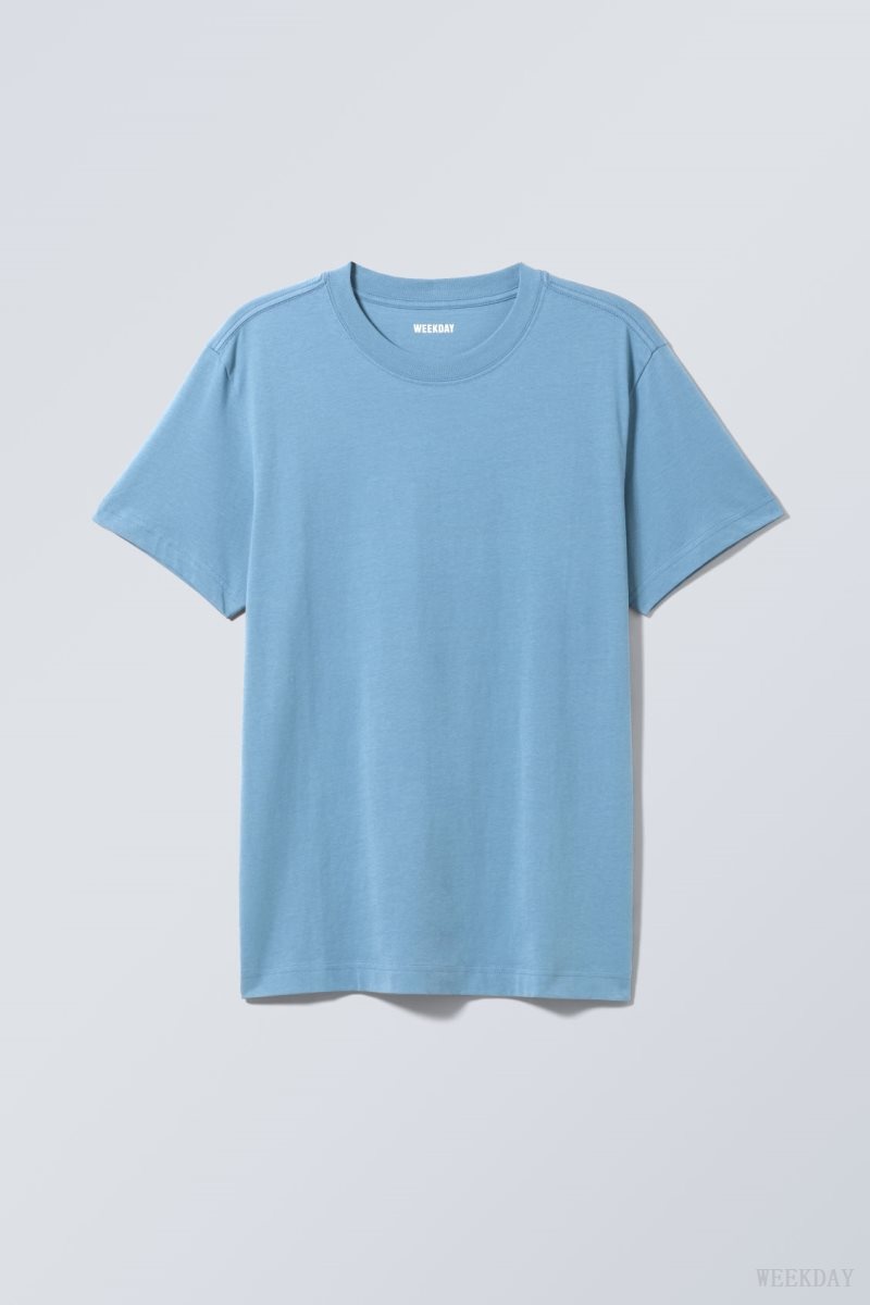 Light Blue Weekday Relaxed Midweight T-shirt | DOAE3387