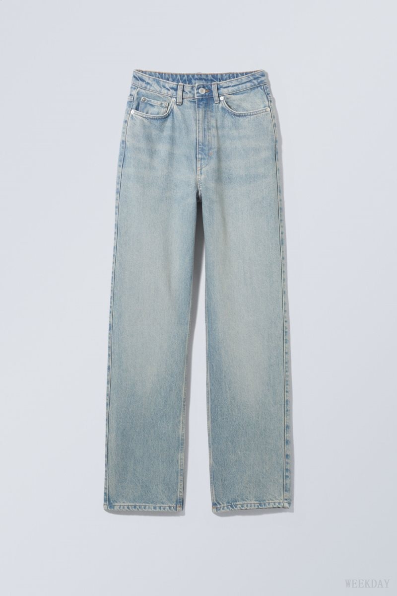 Light Blue Weekday Rowe Extra High Straight Jeans | TVDS3404