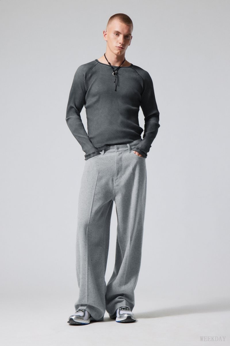 Light Grey Weekday Astro Baggy Suit Trousers | TOYQ6798