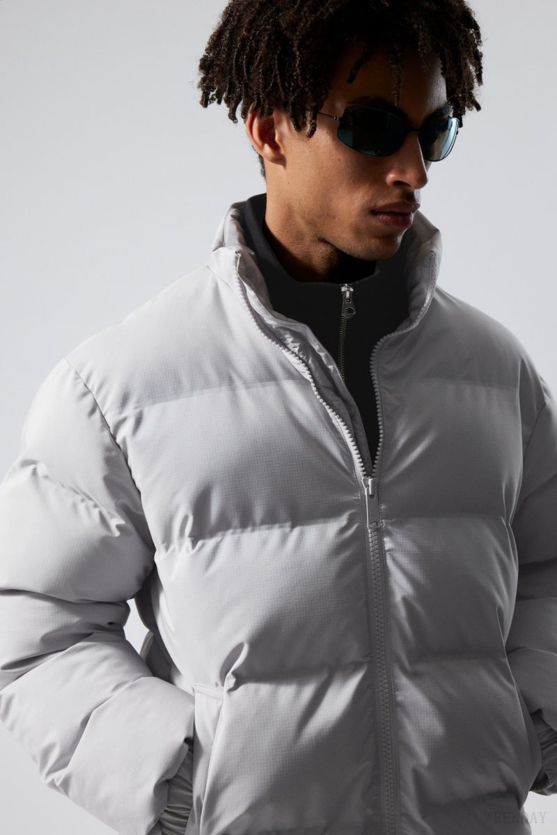 Light Grey Weekday Cole Puffer Jacket | ESFV9422