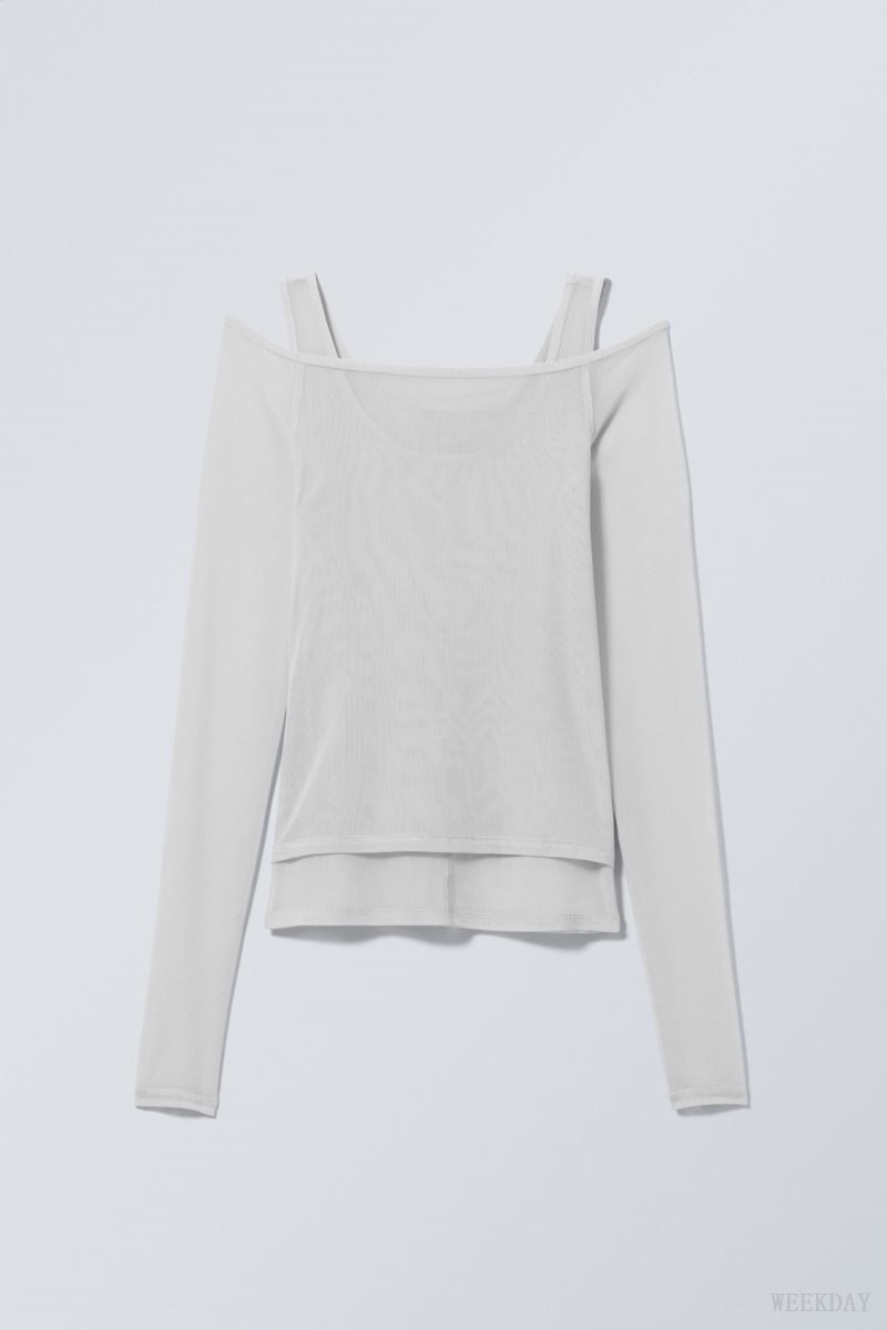 Light Grey Weekday Double Layer Long Sleeve | DABI7210