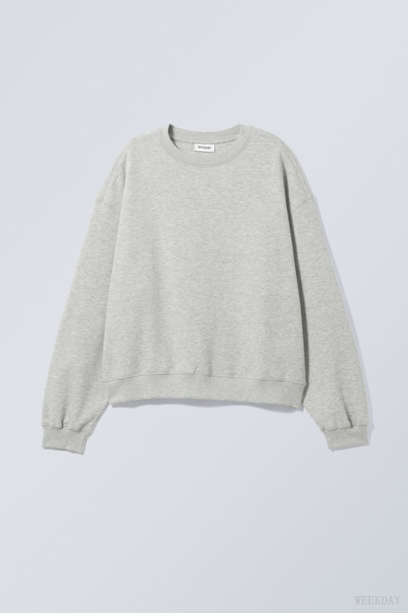 Light Grey Weekday Essence Standard Sweatshirt | XVXP4913