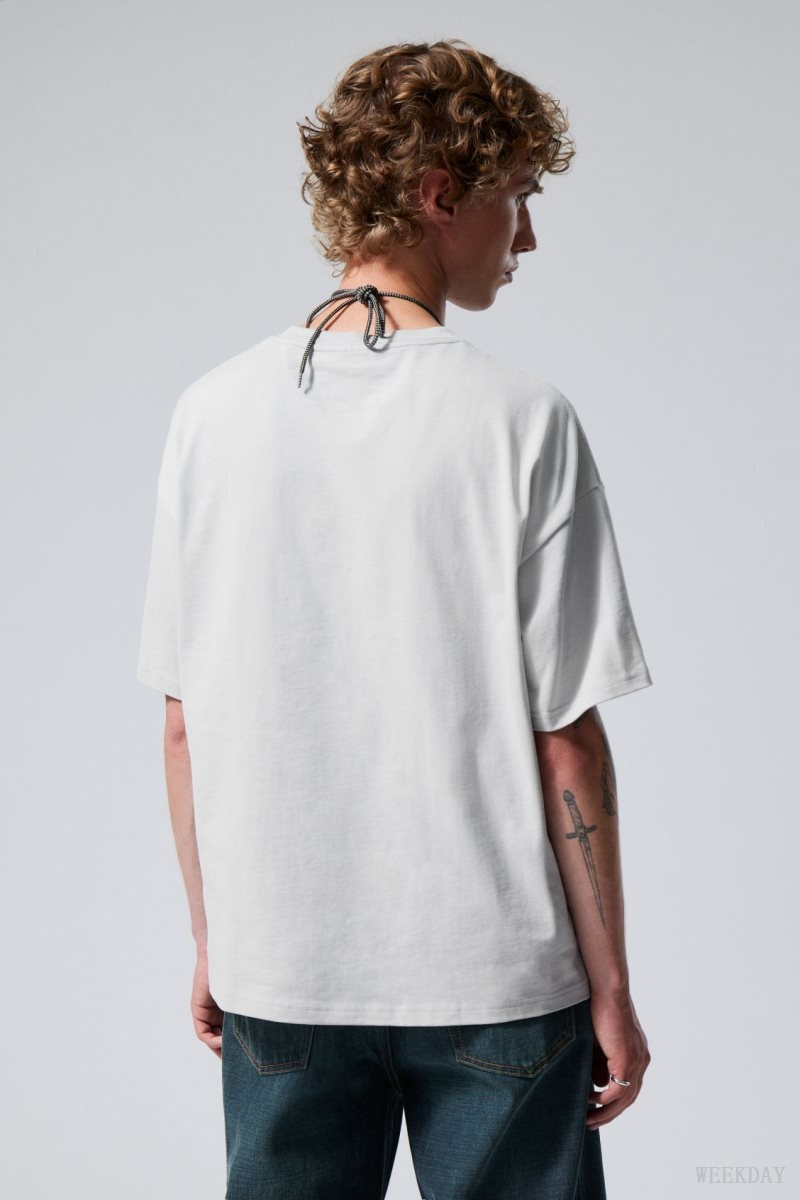 Light Grey Weekday Great Boxy Heavyweight T-Shirt | PXYJ2265