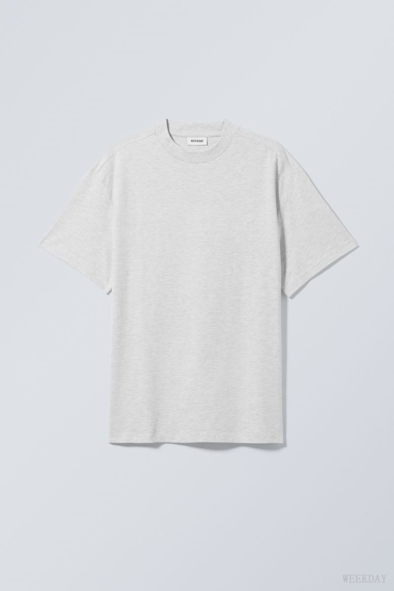 Light Grey Weekday Great Heavyweight T-shirt | XKMV4709