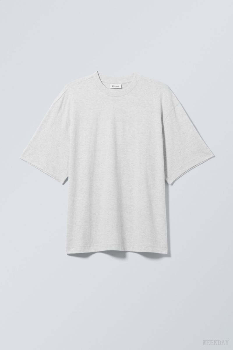 Light Grey Weekday Soft Oversized T-shirt | QXZL1776