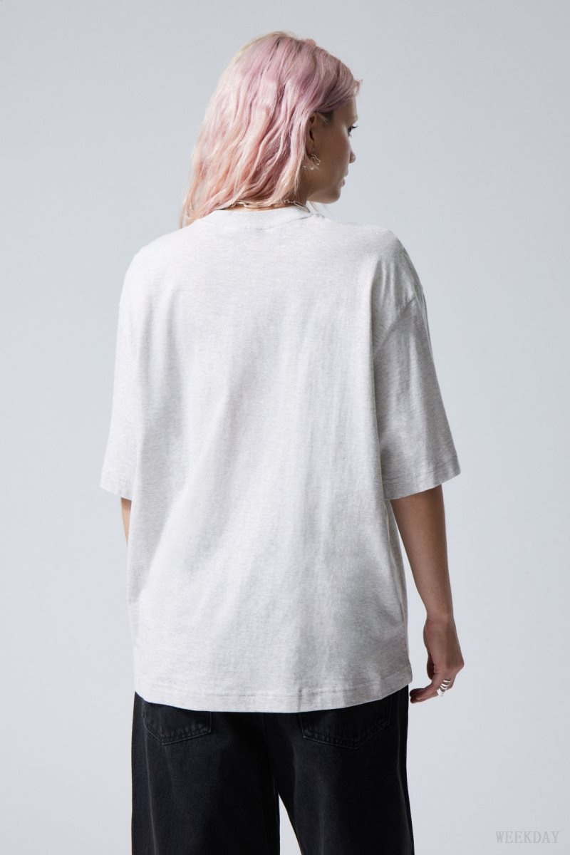 Light Grey Weekday Soft Oversized T-shirt | QXZL1776