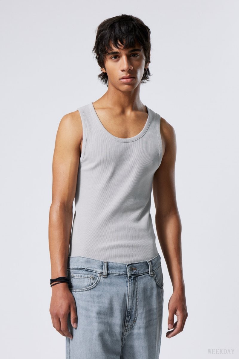 Light Grey Weekday Standard Tank Top | BOCR2457