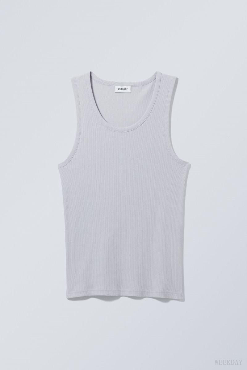 Light Grey Weekday Standard Tank Top | BOCR2457