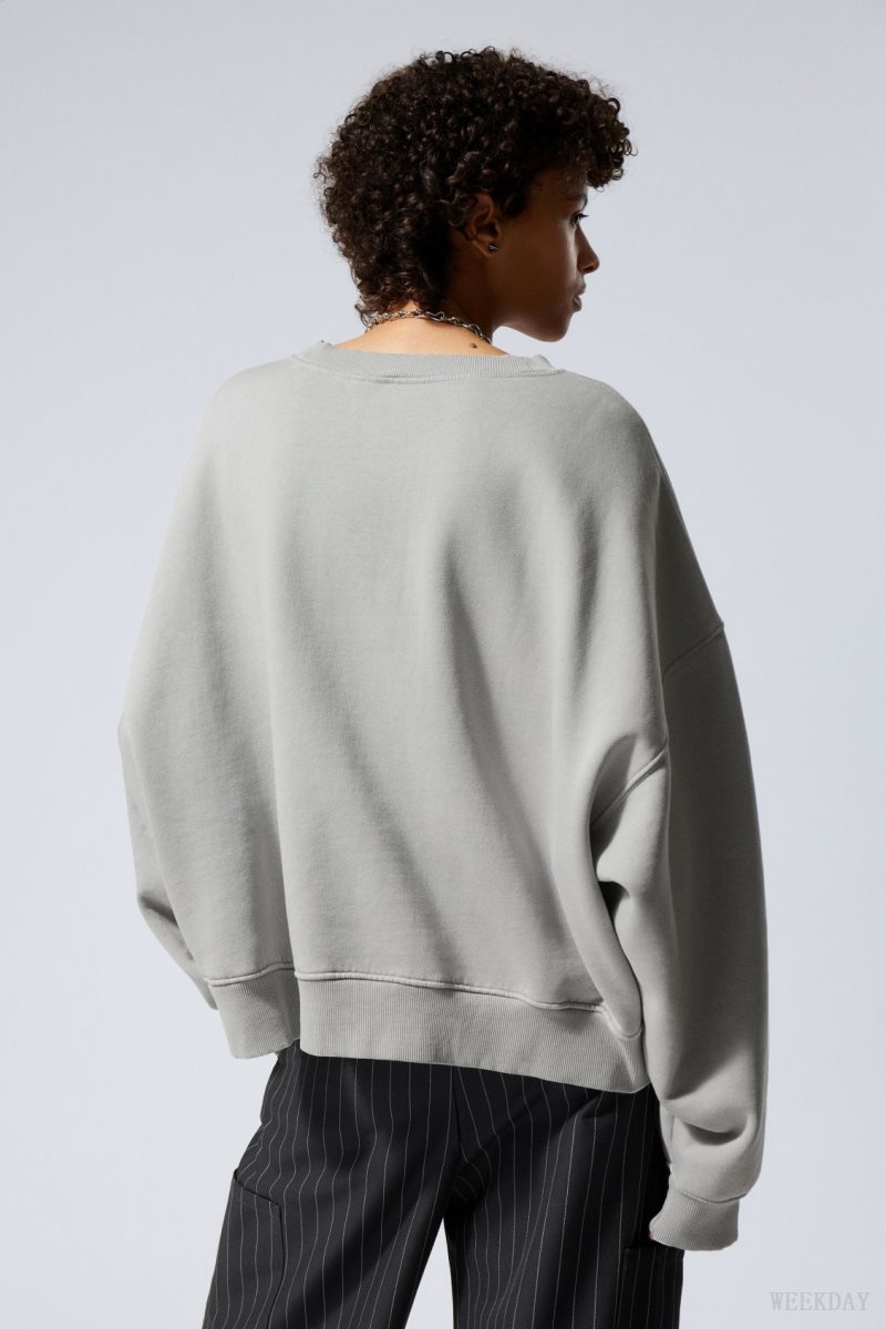 Light Grey Weekday Wide Heavyweight Sweatshirt | LLRN9867