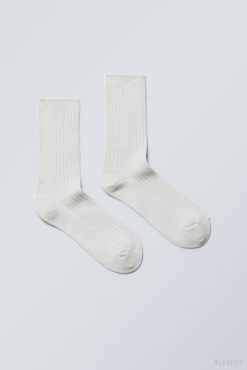 Light Mole Weekday Pond Ribbed Socks | LHZQ7228