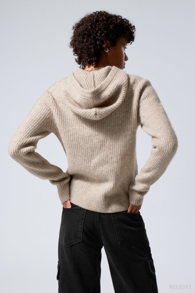 Light Mole Weekday Zuri Knit Hoodie | XVVW4863