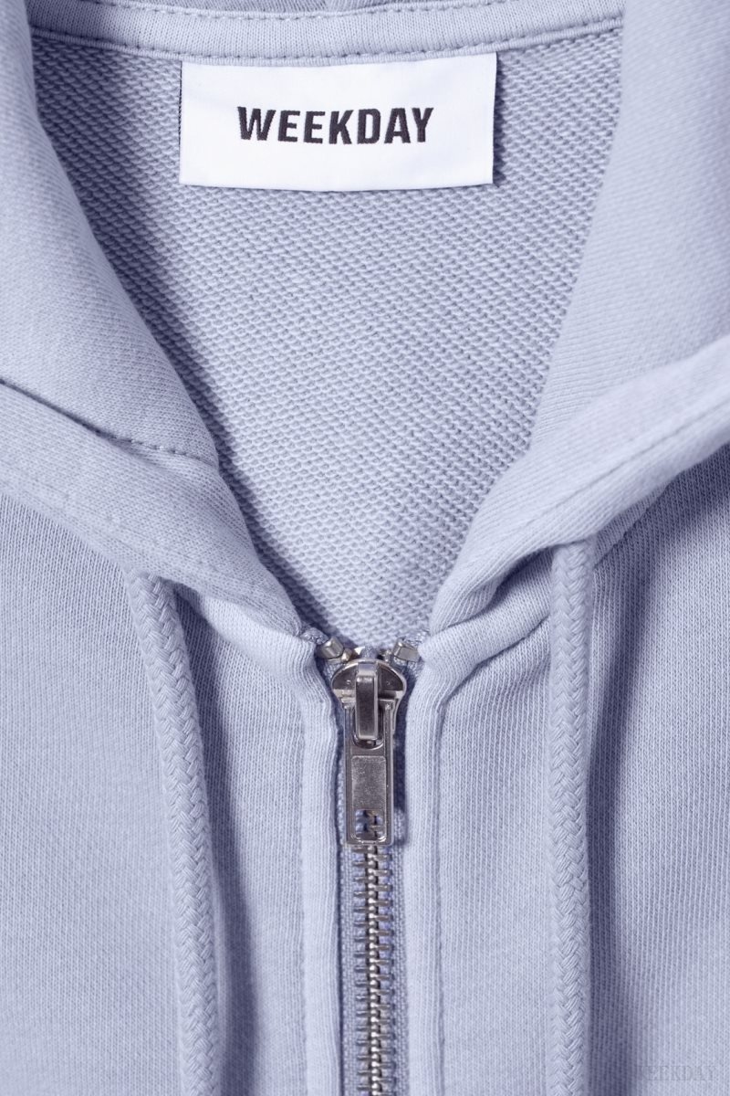 Light Purple Weekday High Rib Mini Zip Hoodie | ZUCX8591