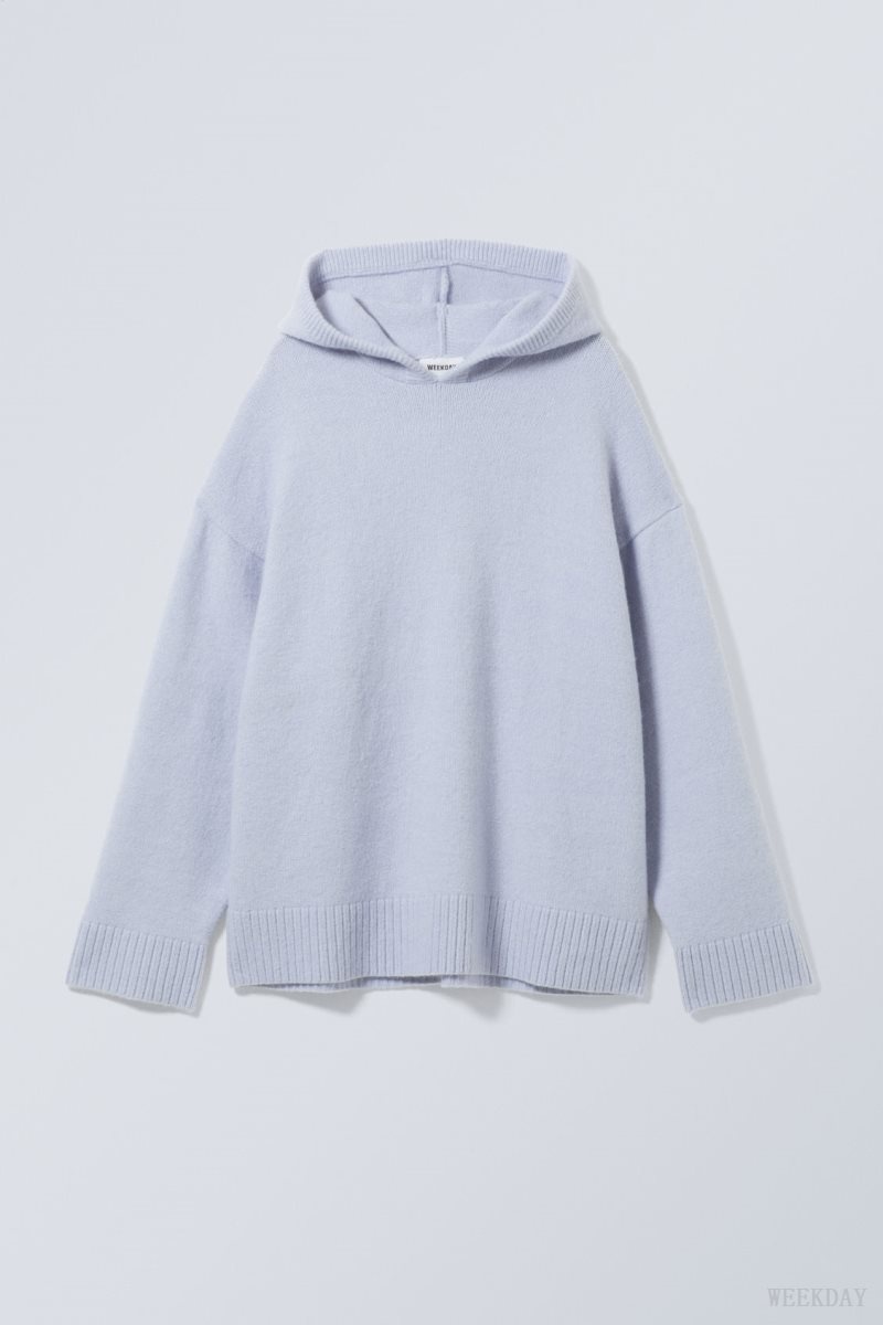 Light Purple Weekday Marla Oversized Soft Knit Hoodie | ULJH8563