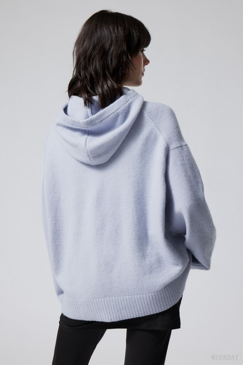 Light Purple Weekday Marla Oversized Soft Knit Hoodie | ULJH8563