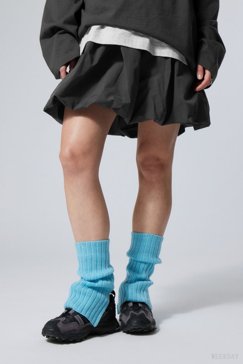 Light Turquoise Weekday Short Leg Warmers | RWNK7469