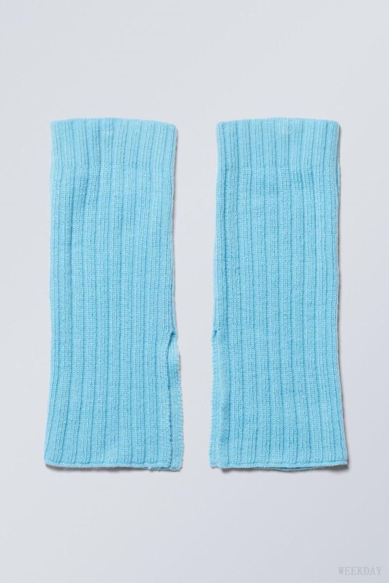 Light Turquoise Weekday Short Leg Warmers | RWNK7469