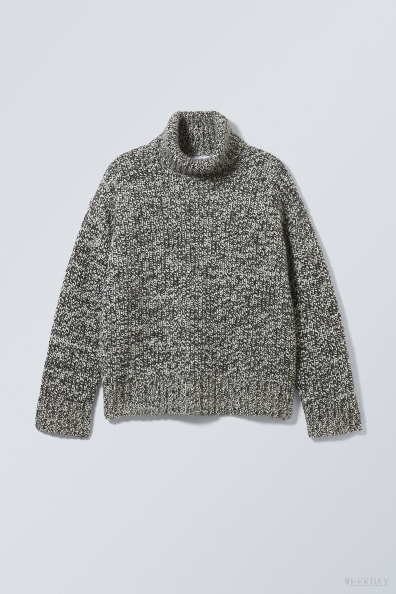 Mole Melange Weekday Cypher Wool Blend Turtleneck Sweater | JENG5393