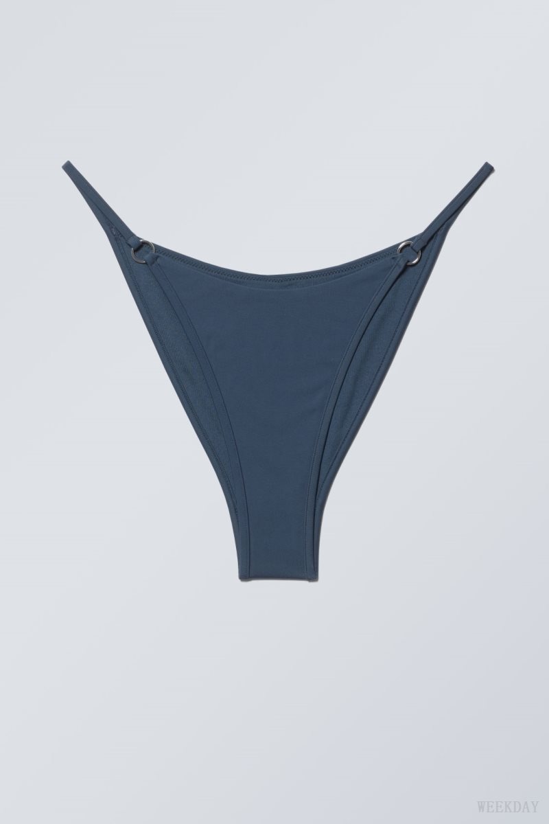 Navy Weekday Brazilian Tanga Bikini Bottoms | NSJT0419