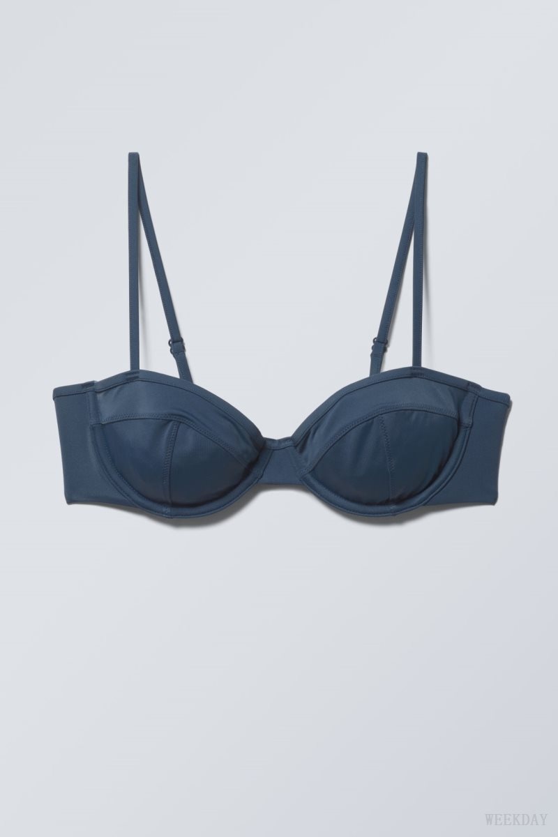 Navy Weekday Low Wire Bikini Top | RCZY1898