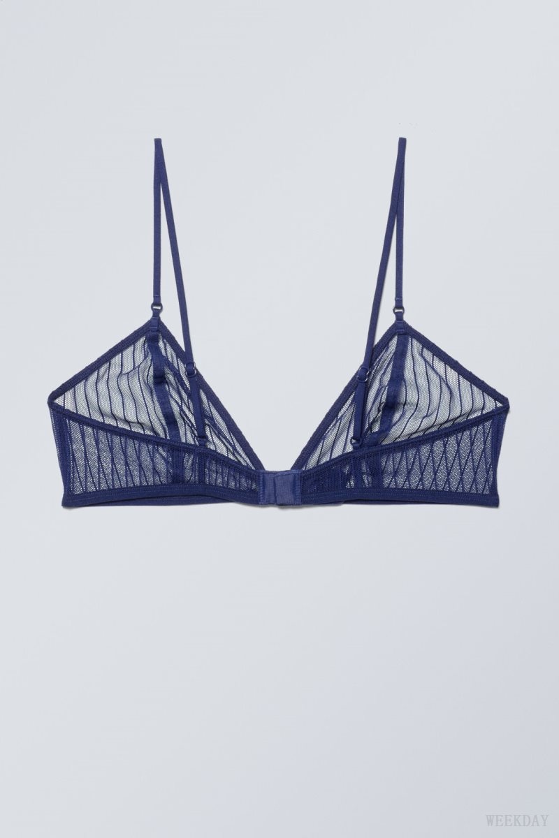 Navy Weekday Zelda Lace Bralette Bralette | NZQS2384