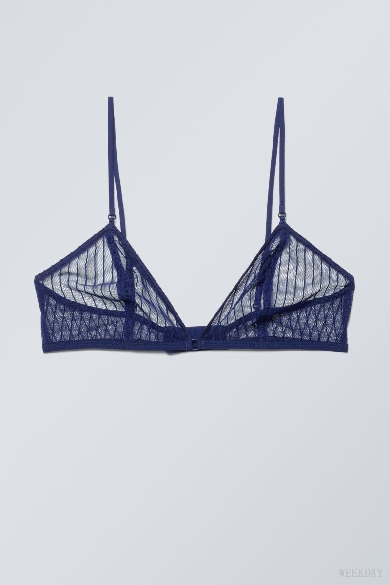 Navy Weekday Zelda Lace Bralette Bralette | NZQS2384