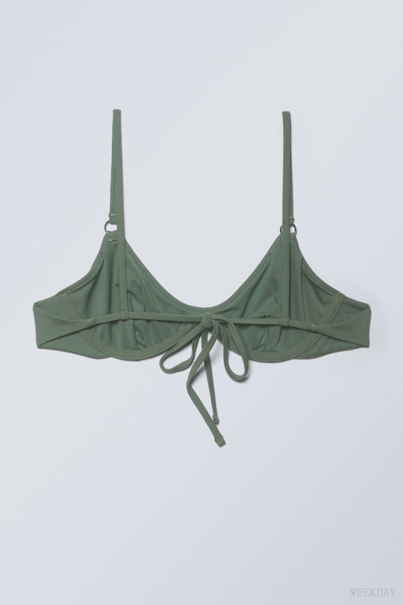 Olive Green Weekday Wire Bikini Top | CEBC4138