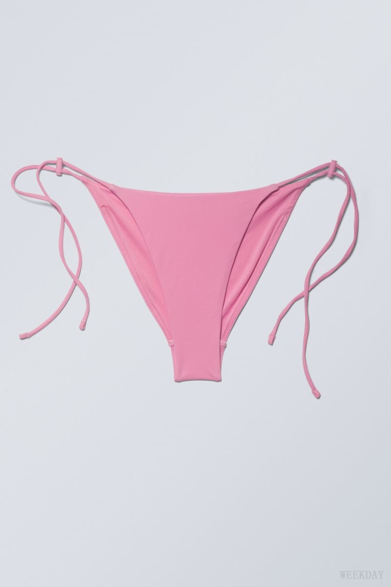 Pink Weekday Drawstring Bikini Bottoms | EUTZ8531