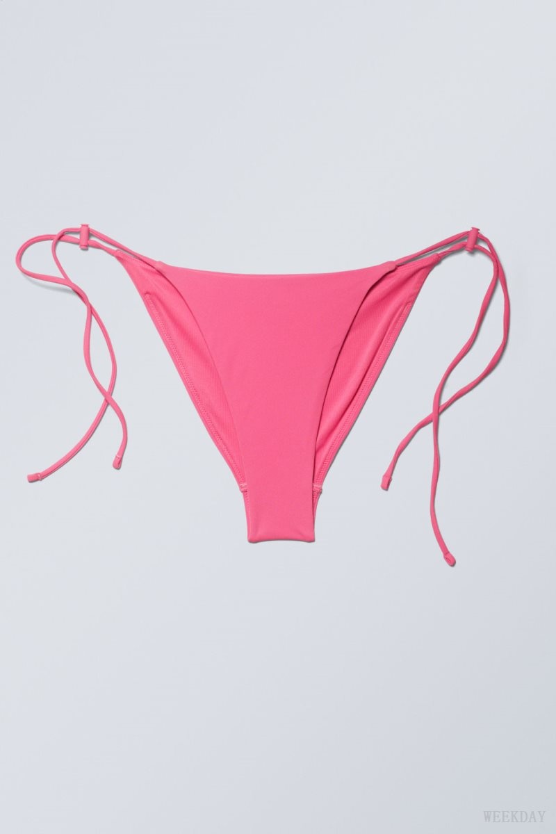 Pink Weekday Drawstring Bikini Bottoms | SZJI7132