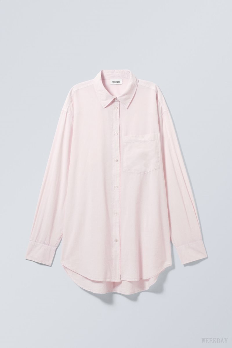 Pink Weekday Jody Oversized Shirt | RZLX4371