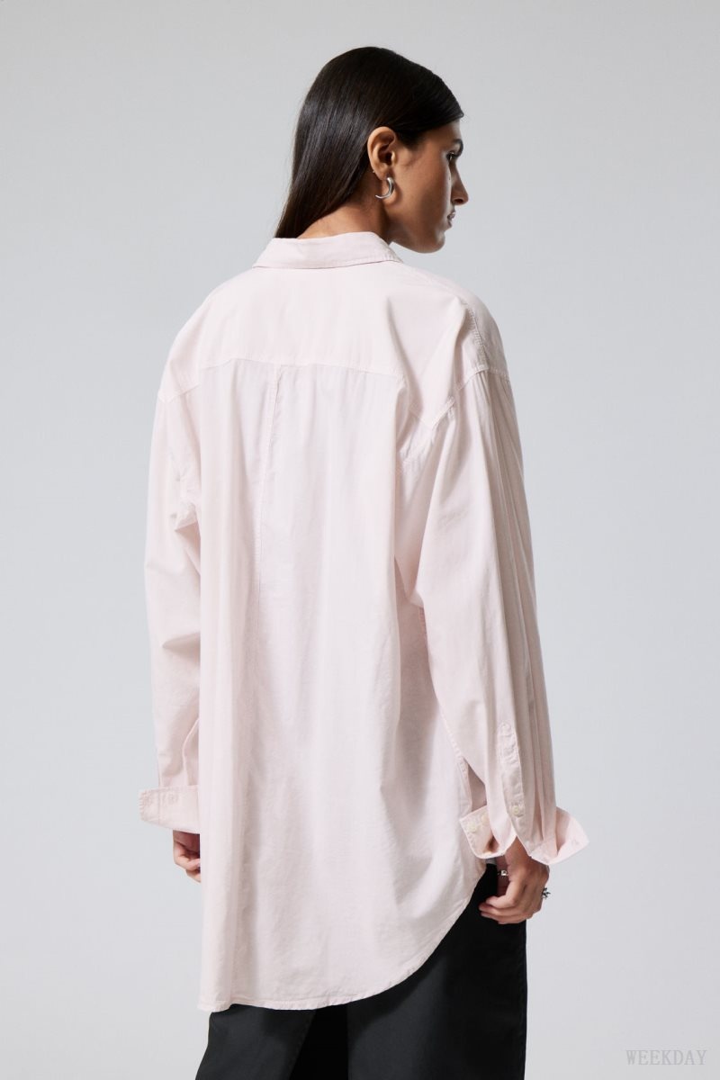 Pink Weekday Jody Oversized Shirt | RZLX4371