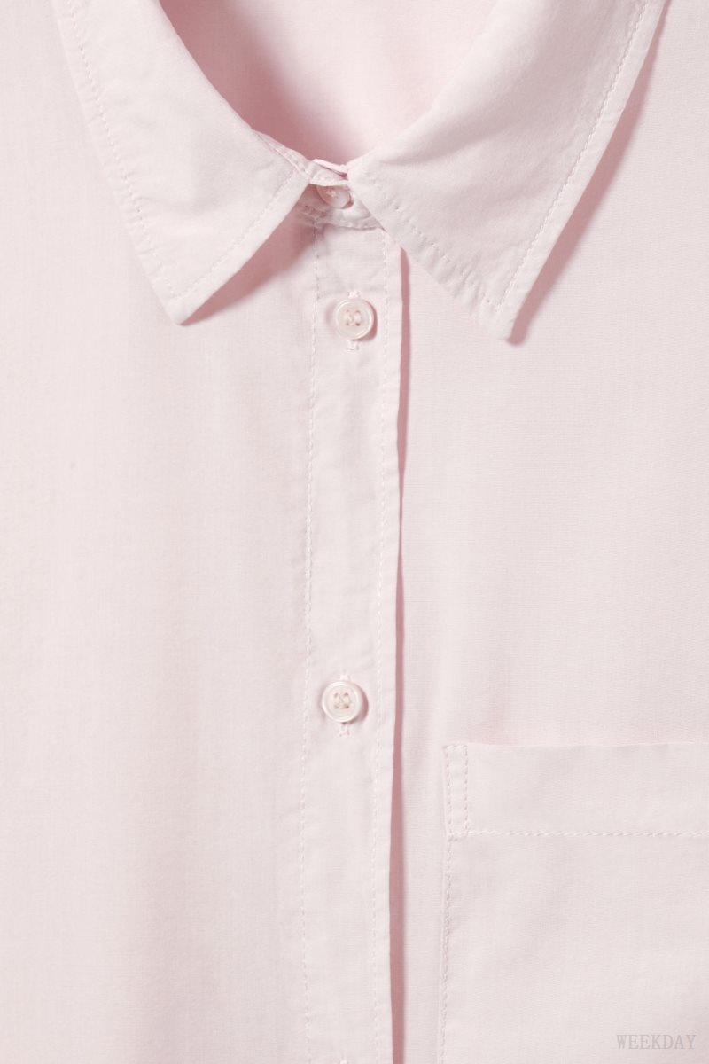 Pink Weekday Jody Oversized Shirt | RZLX4371