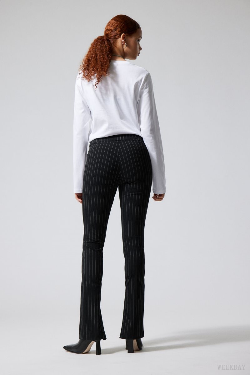 Pinstripe Weekday Dessa slim Trousers | ZEXT1527