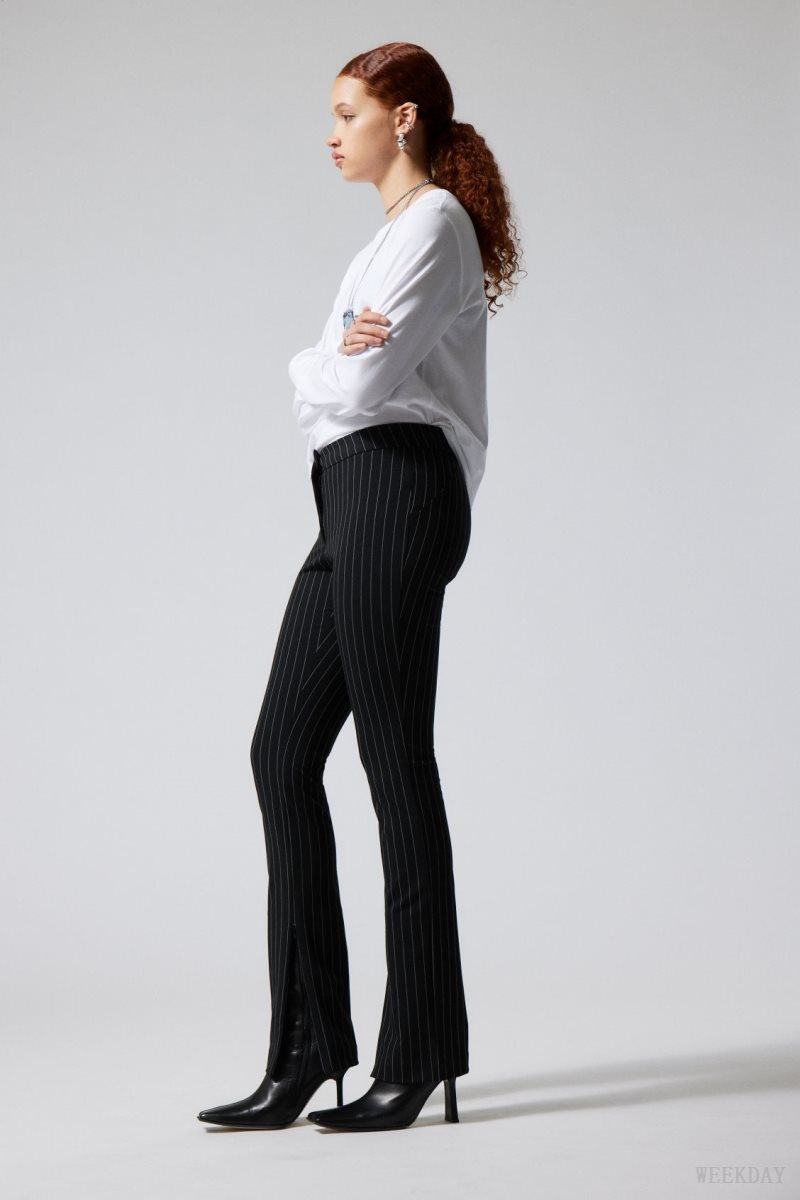 Pinstripe Weekday Dessa slim Trousers | ZEXT1527