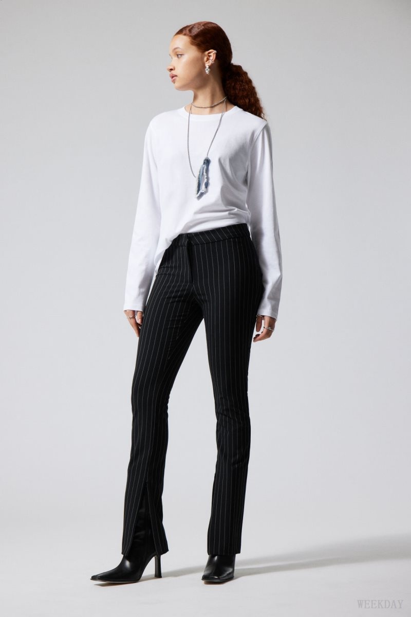 Pinstripe Weekday Dessa slim Trousers | ZEXT1527