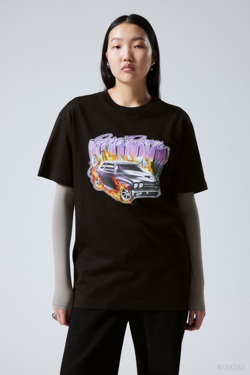 Pure Power Champion Weekday Oversized Graphic Printed T-shirt | SYGN8279