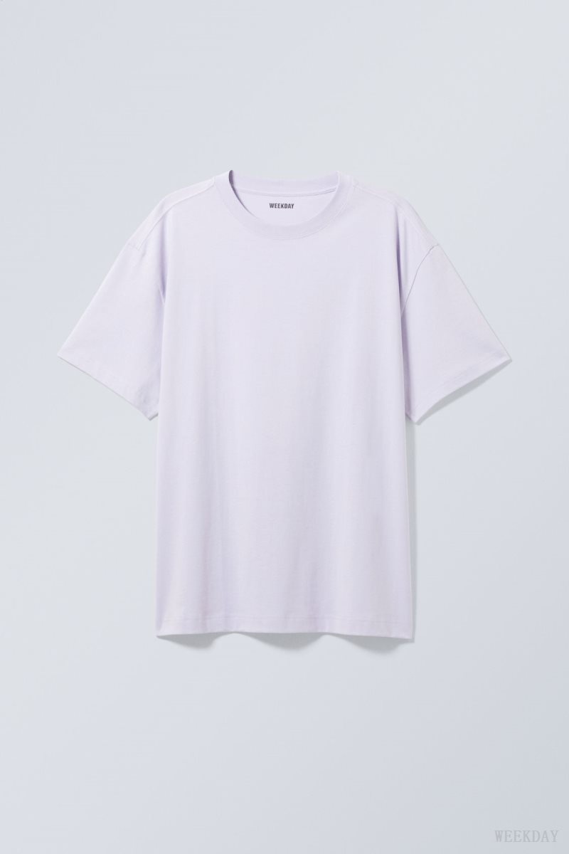 Purple Weekday Oversized Heavyweight T-shirt | BCQU9166