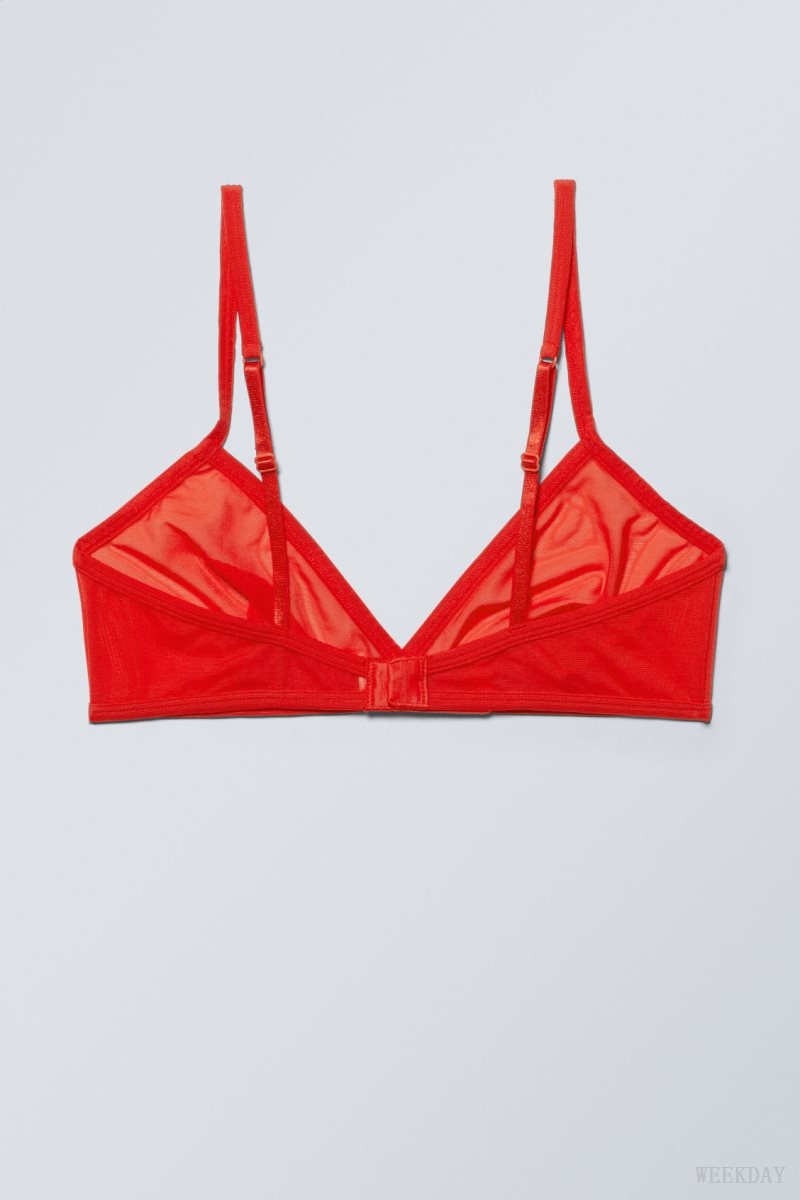 Red Weekday Bonnie Mesh Triangle Bralette Bralette | DGGF8536