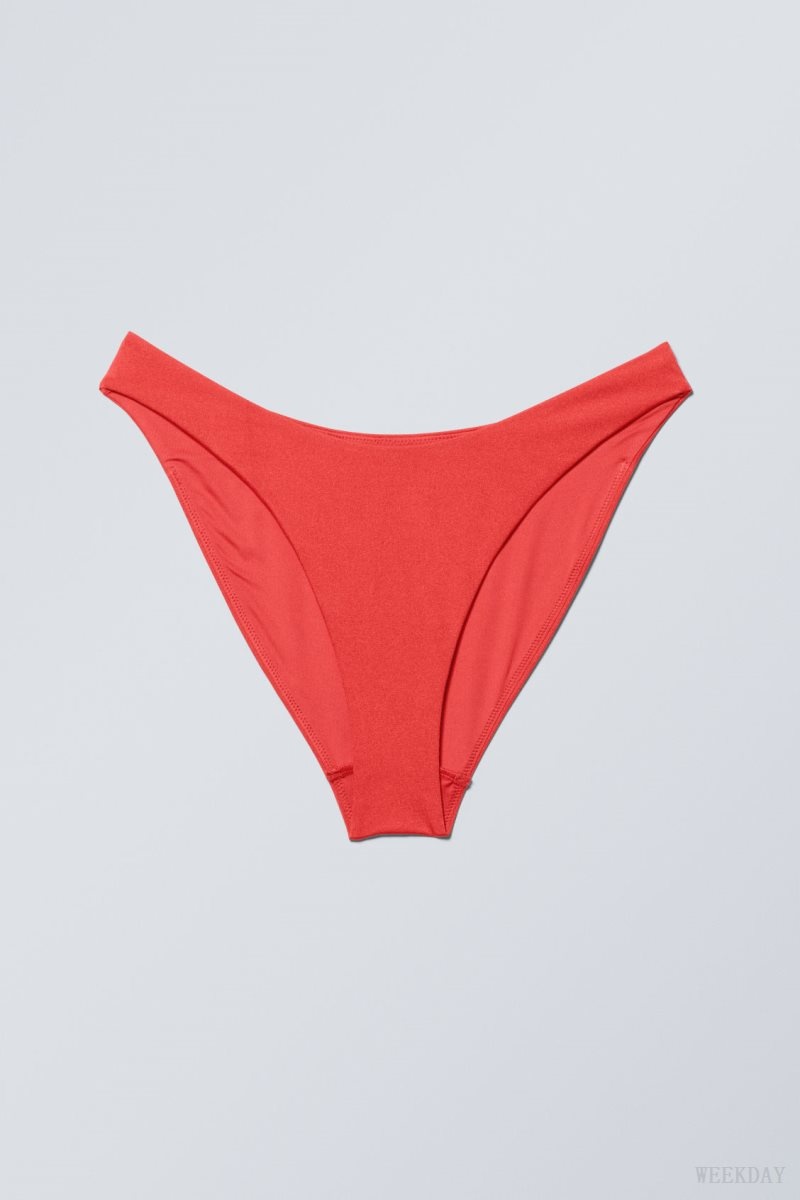 Red Weekday Highcut Bikini Bottoms | NVHF9373