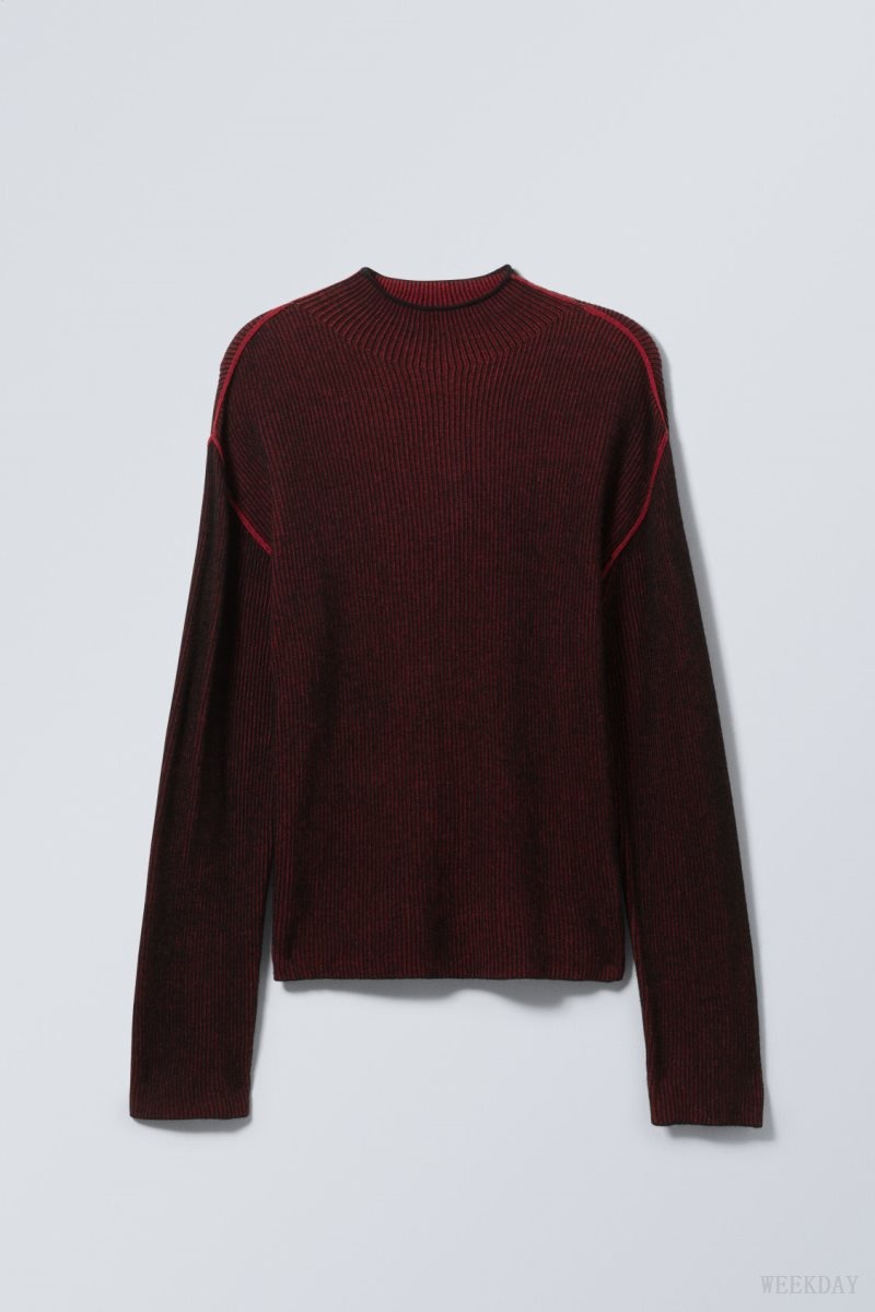 Red Weekday Holger Regular Wool Mockneck | SNBO9397