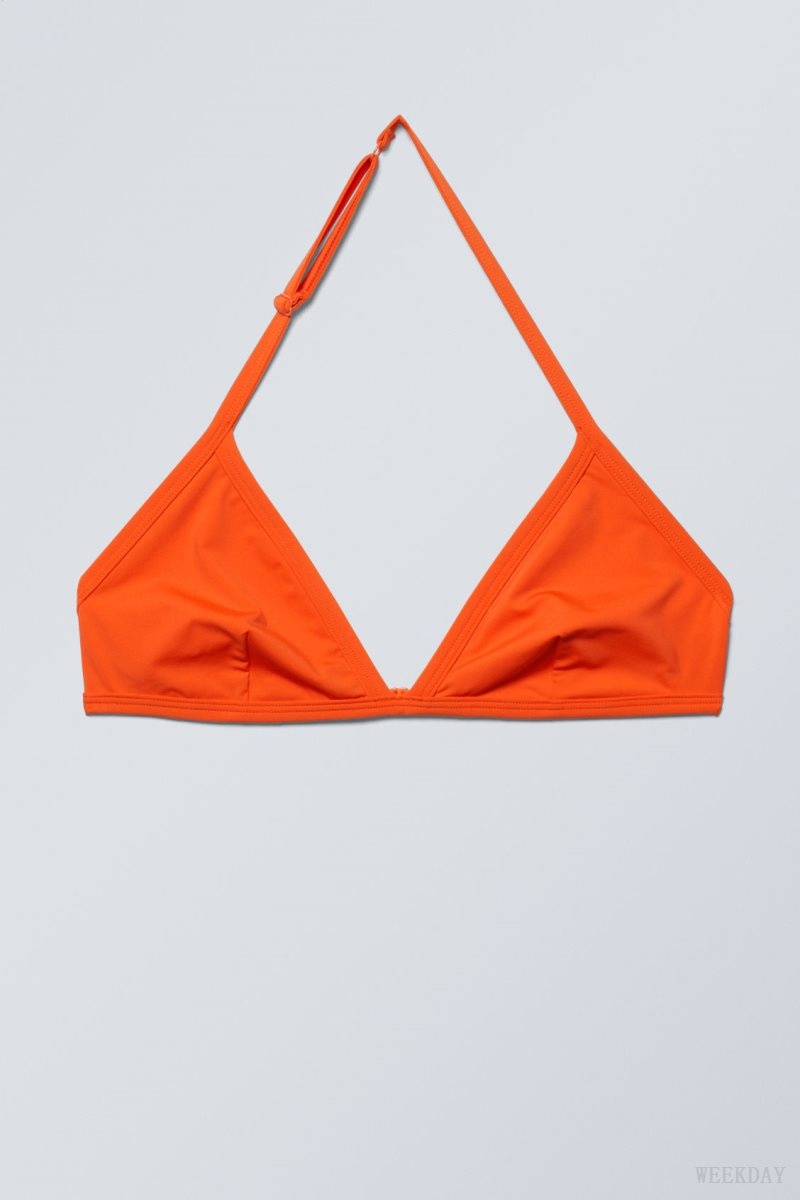 Red Weekday Vega Halter Triangle Bra Bra | SKRM8866