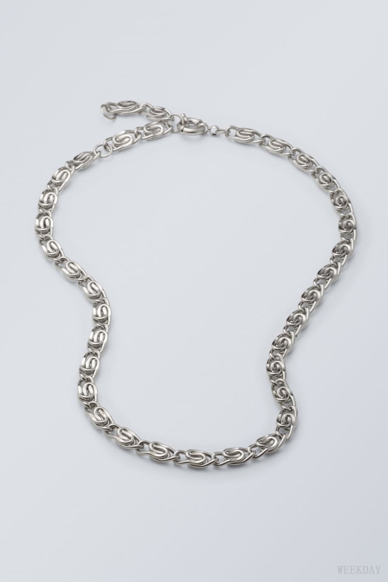 Silver Weekday Eli Chain Necklace | RQPT3999