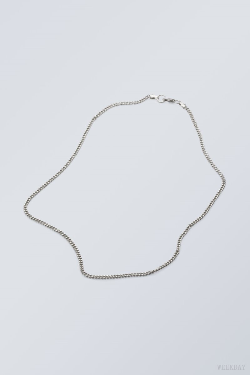 Silver Weekday John Necklace | BRIY6599