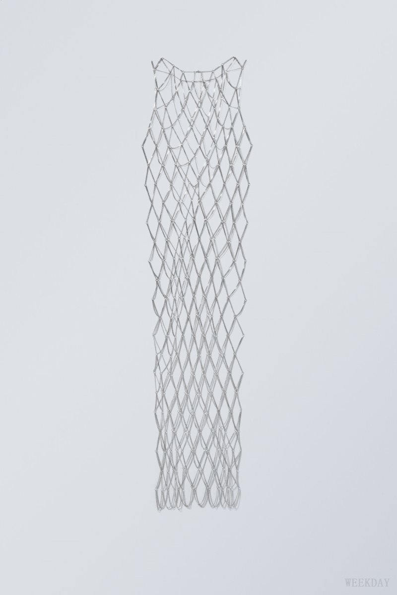 Silver Weekday Metal Chain Link Dress | IEYY5764