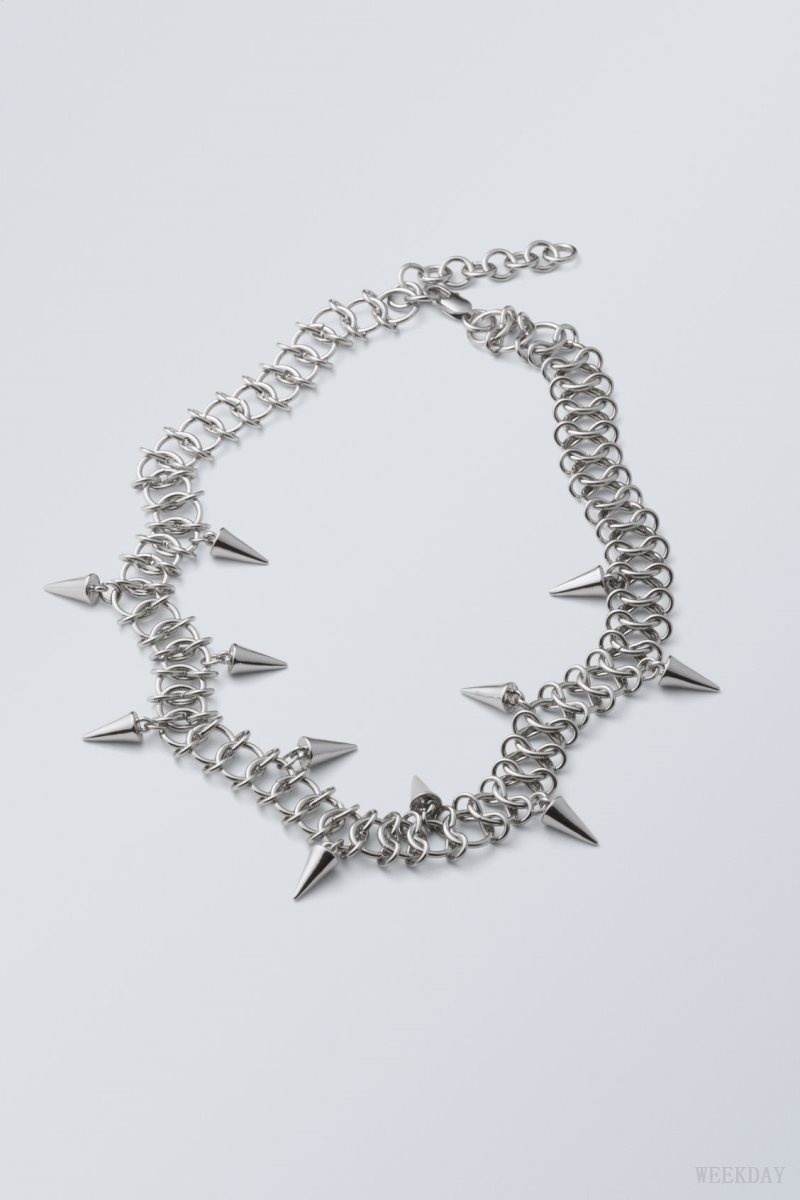 Silver Weekday Spike Necklace | JZYG1799