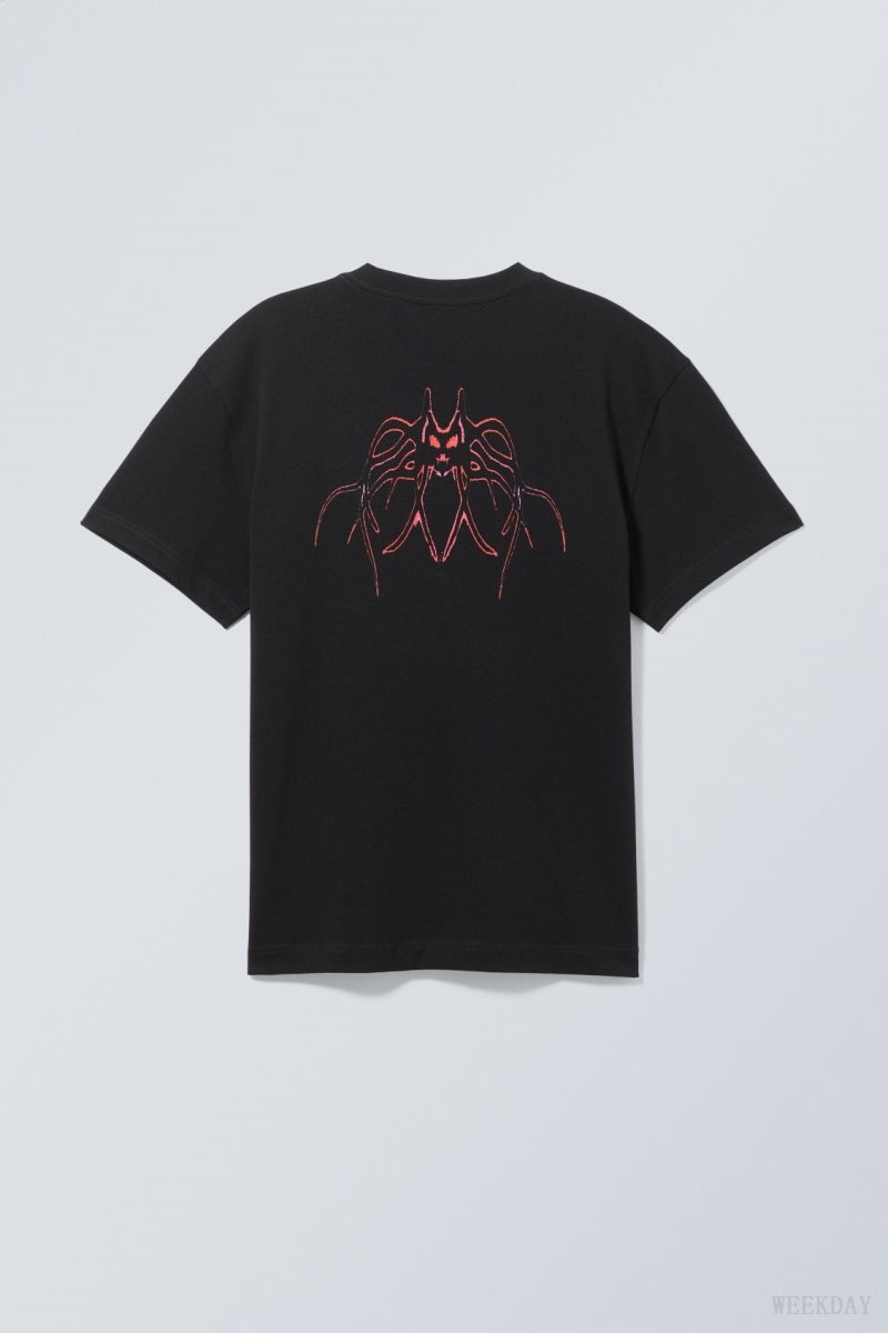 Spider Tribal Weekday Oversized Graphic Printed T-shirt | IVSH2824