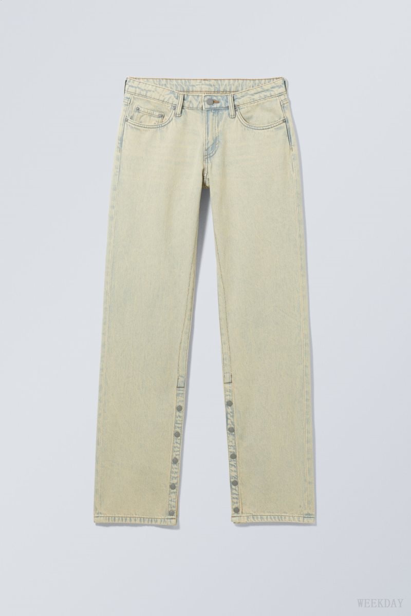 Sunbleached Weekday Arrow Low Straight Slit Jeans | GVAS3452